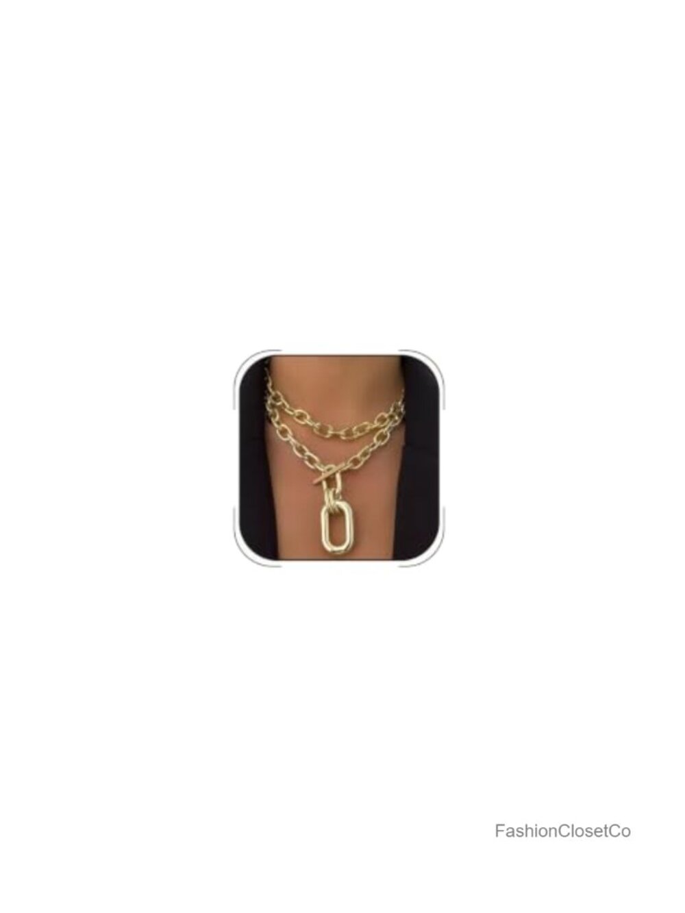 Chunky Layered Link Chain Choker Necklaces for Women Statement Jewelry